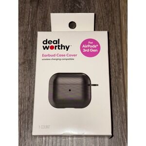 NEW - Deal Worthy Black Earbud Case Cover for Apple AirPods 3rd Gen